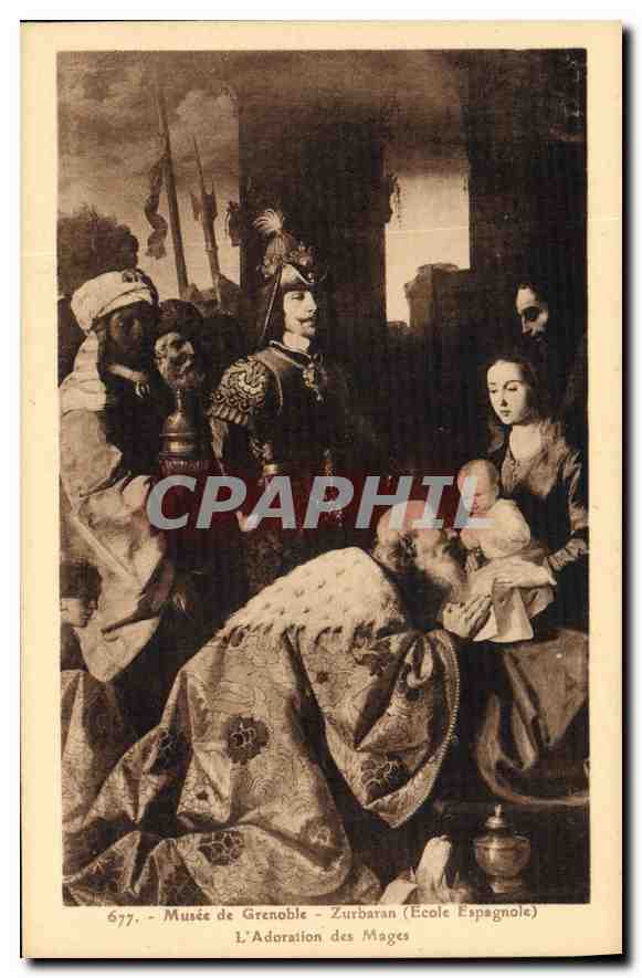 CPA Musee de Grenoble Zubaran Ecole Espagnole l'Adoration des Mages 