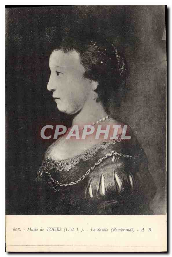 CPA Musee de Tours I et L La Saskia Rembrandt 