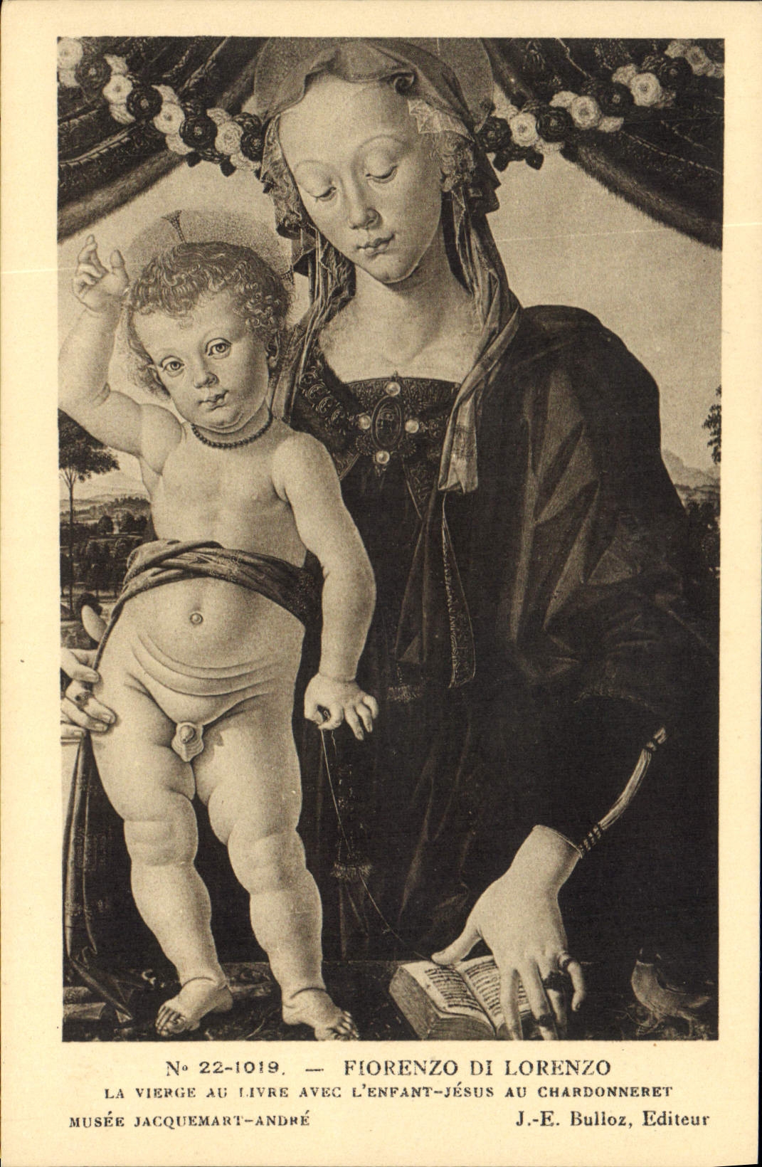 CPA Fiorenzo di Lorenzo La Vierge au Livre d'enfant Jesus au Chardonneret Musee Jacquemart Andre 