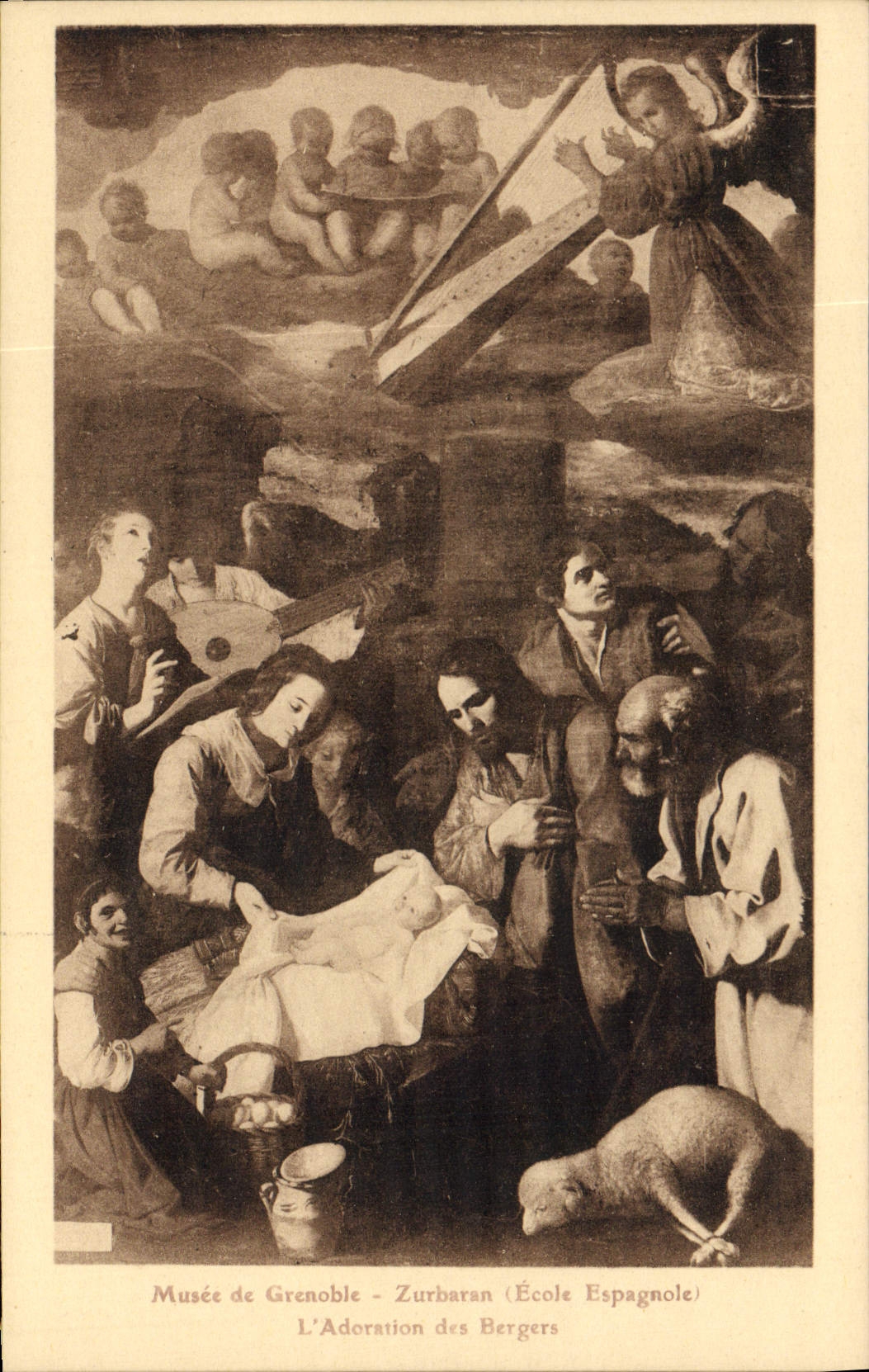 CPA Musee de Grenoble Zurbaran Ecole Espagnole l'Adoration des Bergers 