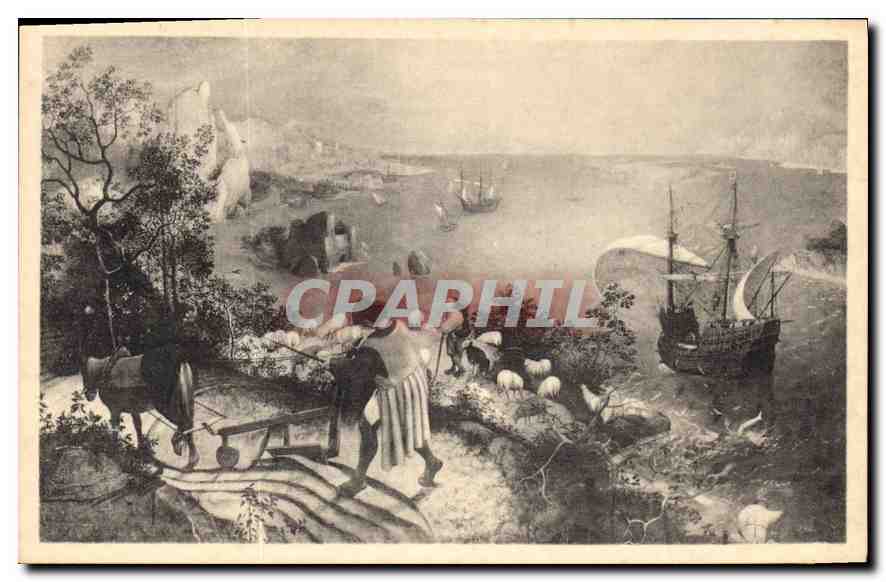 CPA P Bruegel le Vieux 1525 1569 Paysage avec la chute d'Icare 