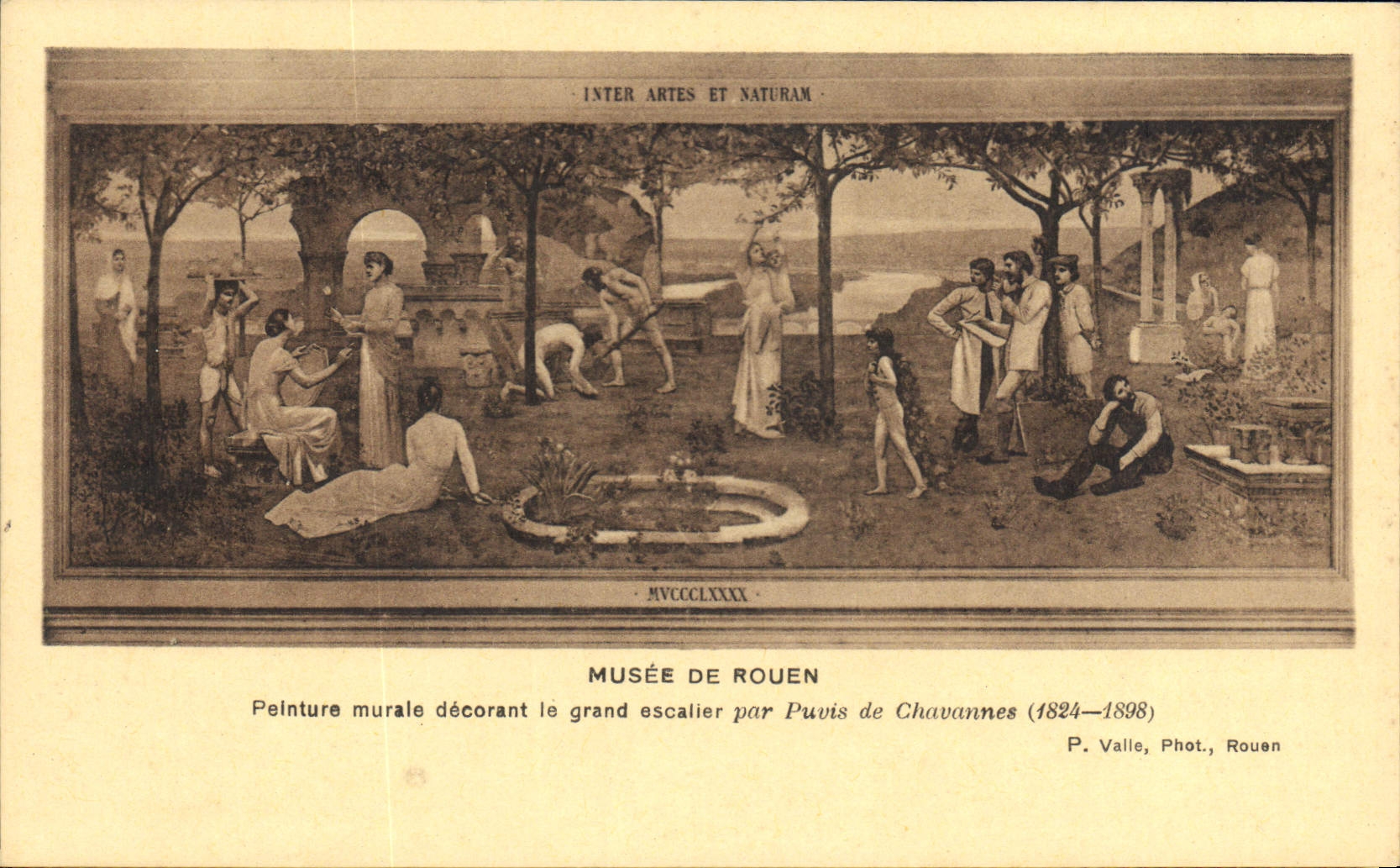 CPA Musee de Rouen Peinture murale decrant le grand escalier par Puvis de Chavannes 