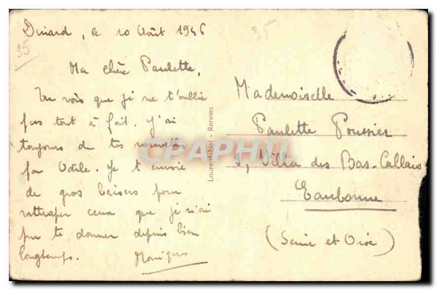 CPA Dinard Un coin de la Plage et Pointe de la Malouine  — Rückseite