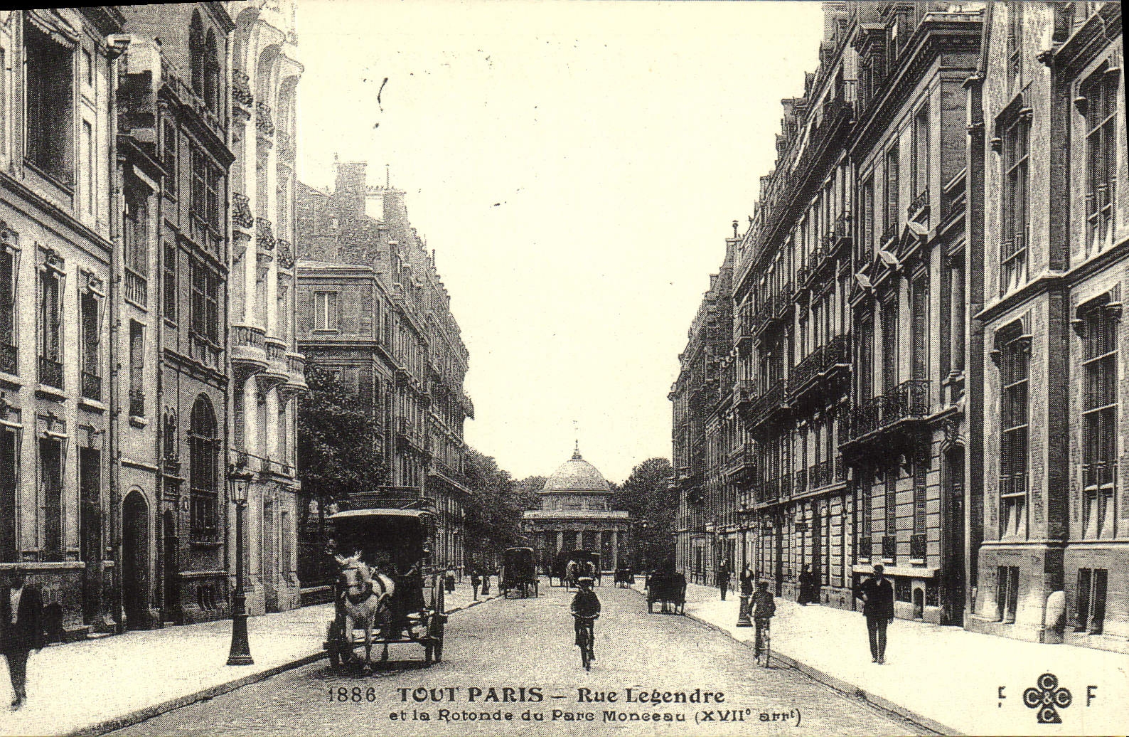 REPRO Tout Paris Rue Legendre et la Rotonde du Parc Monceau XVII arr 