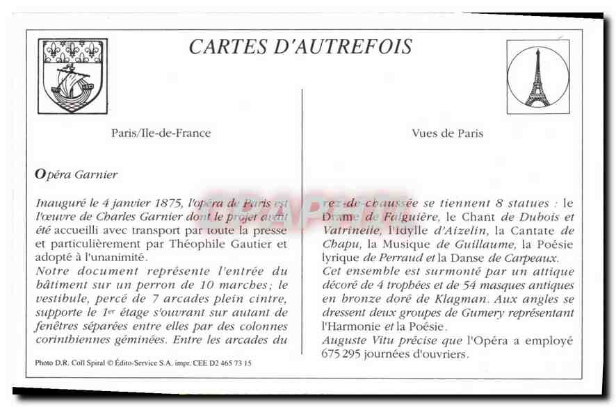 REPRO Paris L'Opera  — Rückseite