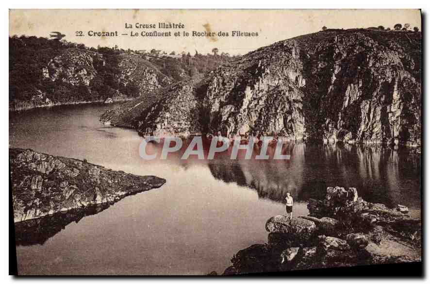 Crozant — Le Confluent et le Rocher des Fileuses — La Creuse Illustrée