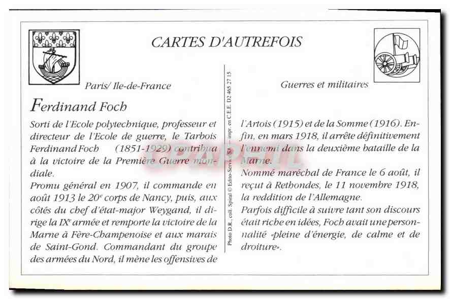Les Fêtes de la Victoire à Paris — 13 juillet 1919 — Le Maréchal Foch décore un Poilu — Reverso