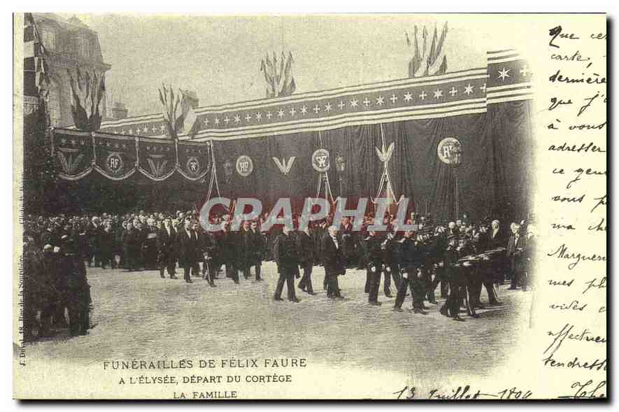 REPRO Funerailles de Felix Faure a l'Elysee depart du Cortege La famille 