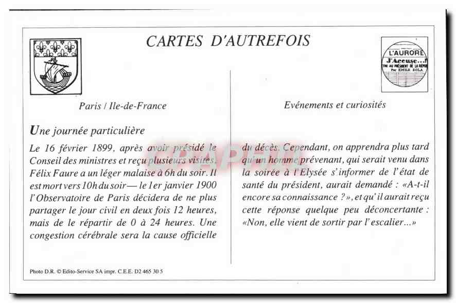 REPRO Funerailles de Felix Faure a l'Elysee depart du Cortege La famille  — Rückseite