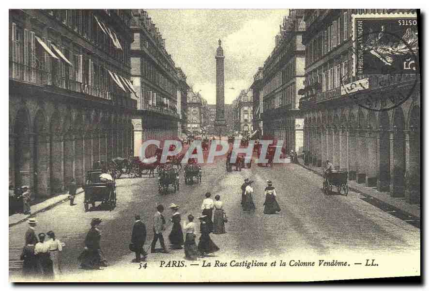 REPRO Paris La Rue Castiglione et la Colonne Vendome 