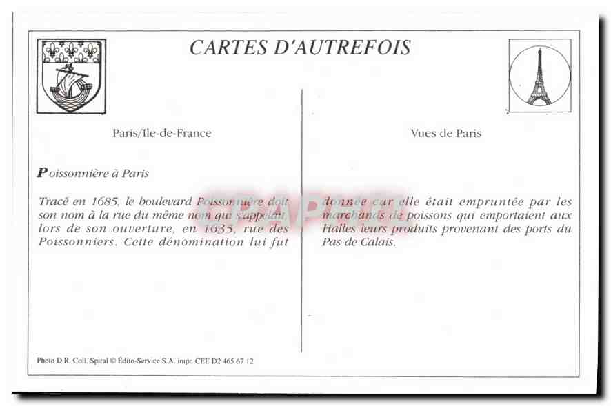 REPRO Paris Boulevard Poissonneire  — Verso