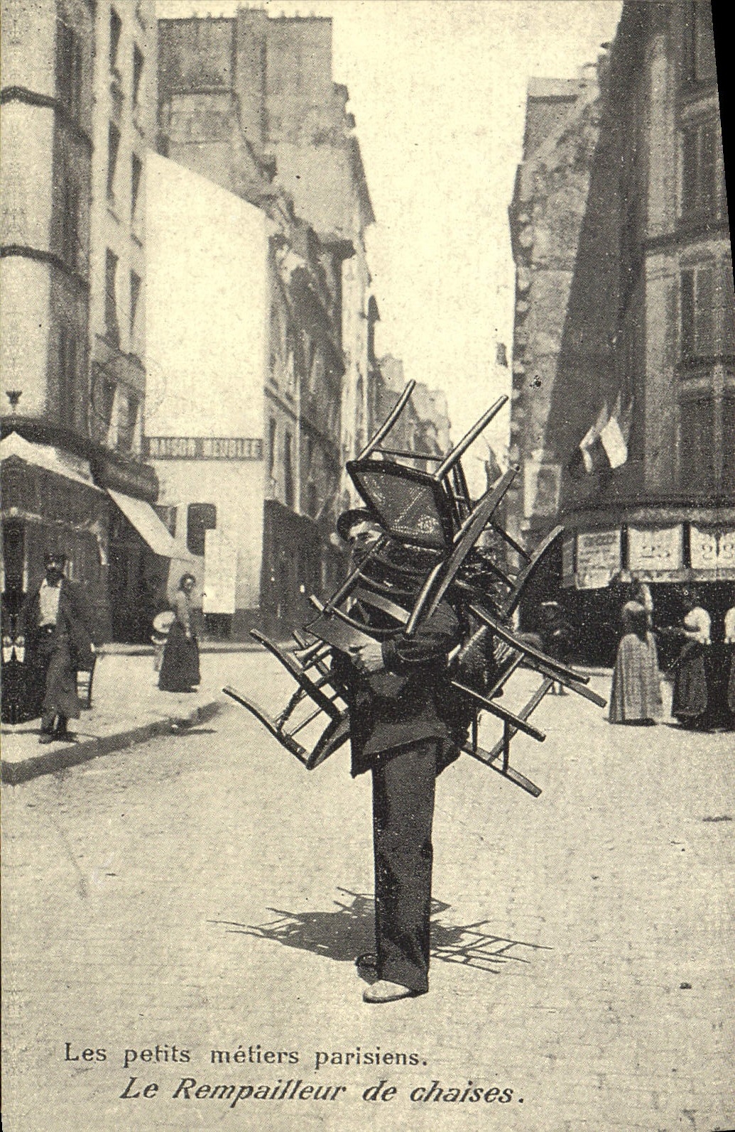Le Rempaillleur de chaises — Les petits métiers parisiens — Cartes d'autrefois