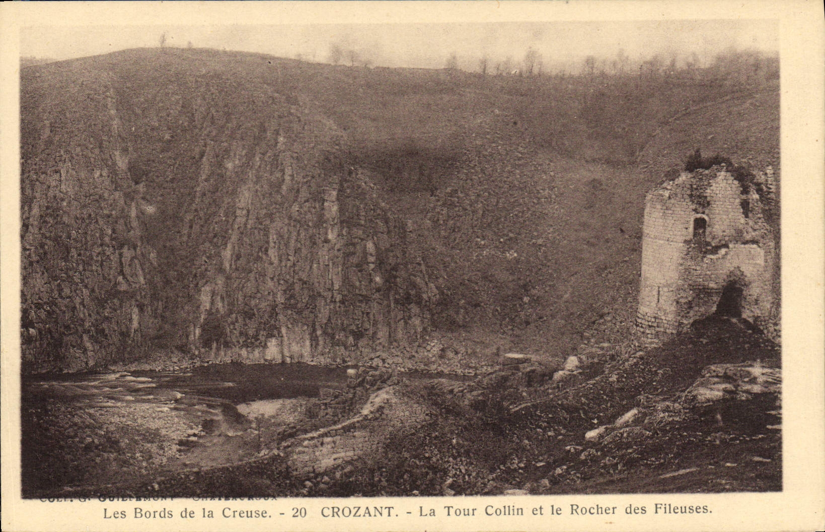 Les Bords de la Creuse - Crozant - La Tour Collin et le Rocher des Fileuses — G. Guilepbment, Châtel-Croix, n°20