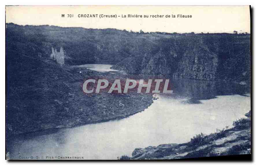 Crozant (Creuse) — La Rivière au rocher de la Fileuse — Coll. G. G. Fils - Charrauoux, n° 701