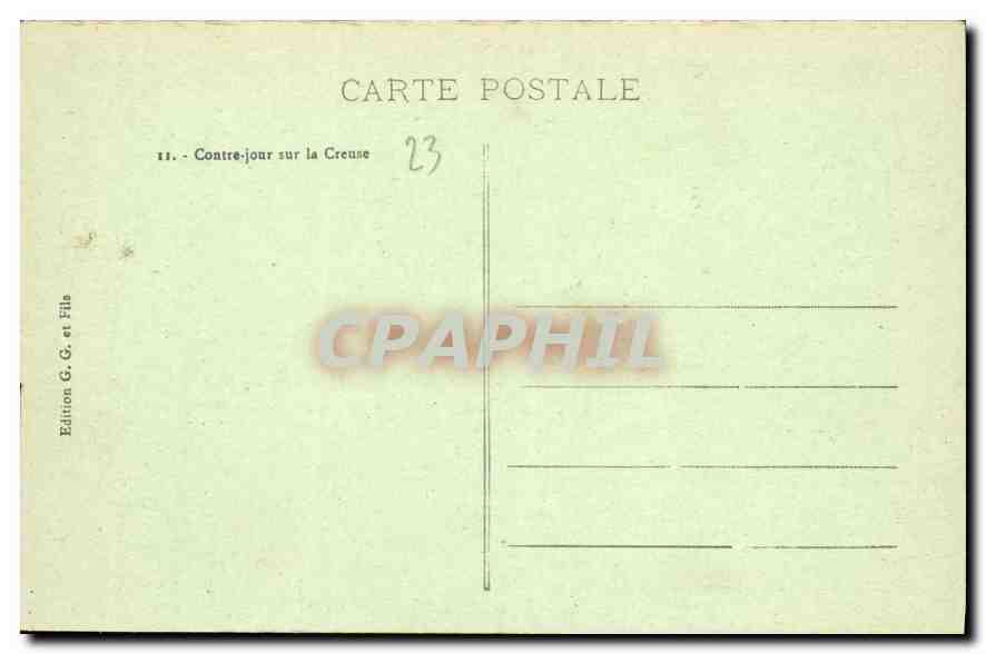 CPA La Creuse Pittoresque Contre jour sur la Creuse  — Verso