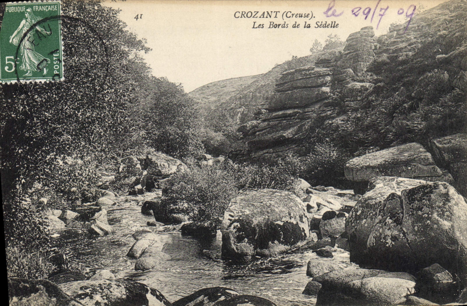 CROZANT (Creuse). Les Bords de la Sédelle — éditeur inconnu, n° 41