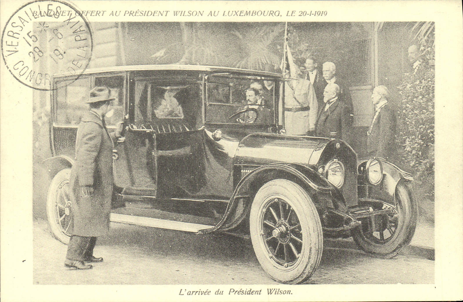 REPRO President Wilson au Luxembourg l'arrivee du President Wilson Automobile