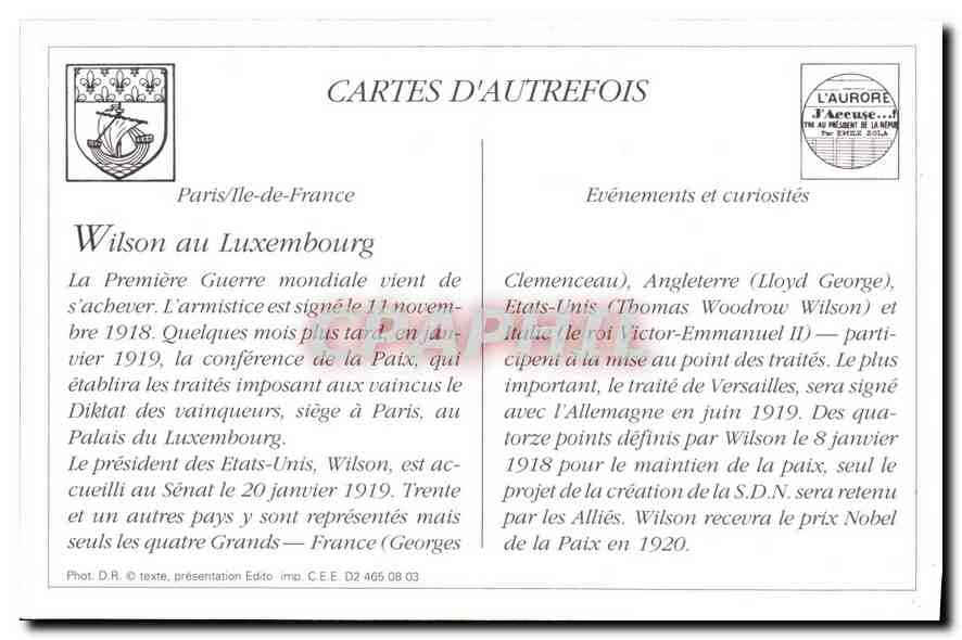 REPRO President Wilson au Luxembourg l'arrivee du President Wilson Automobile — Back