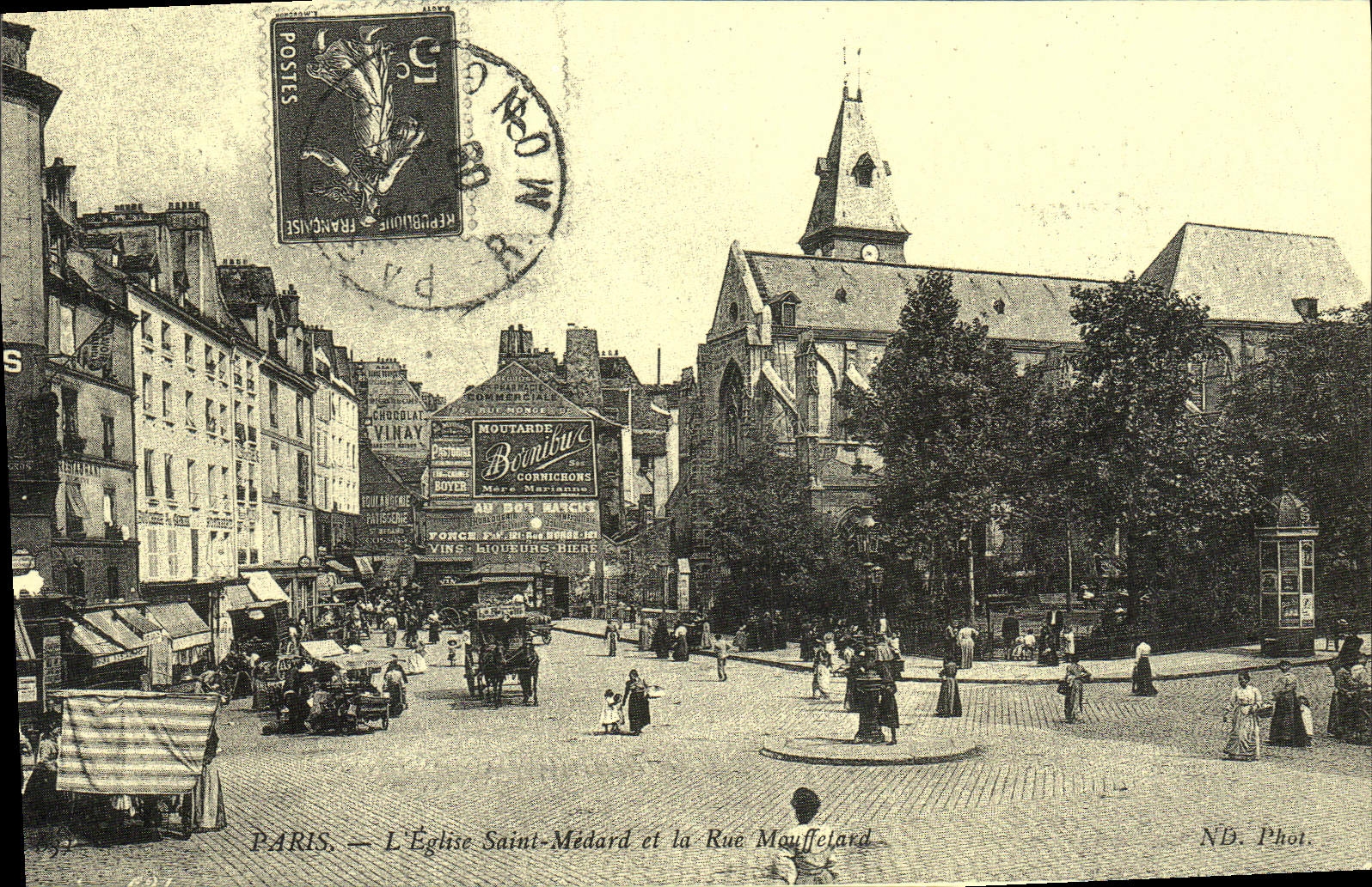 REPRO Paris L'Eglise Saint Medard et la Rue Mouffetard 