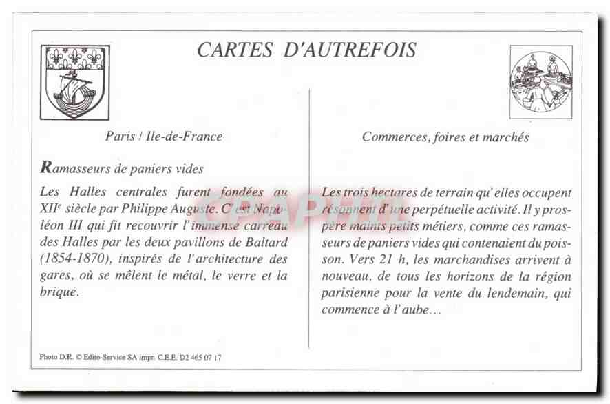 REPRO Paris Vecu Aux Halles Le ramassage des paniers vides — Rückseite
