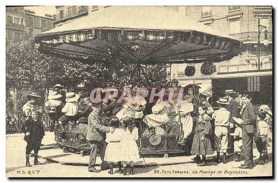 REPRO Fete Foraine Un Manege de Bicyclettes 