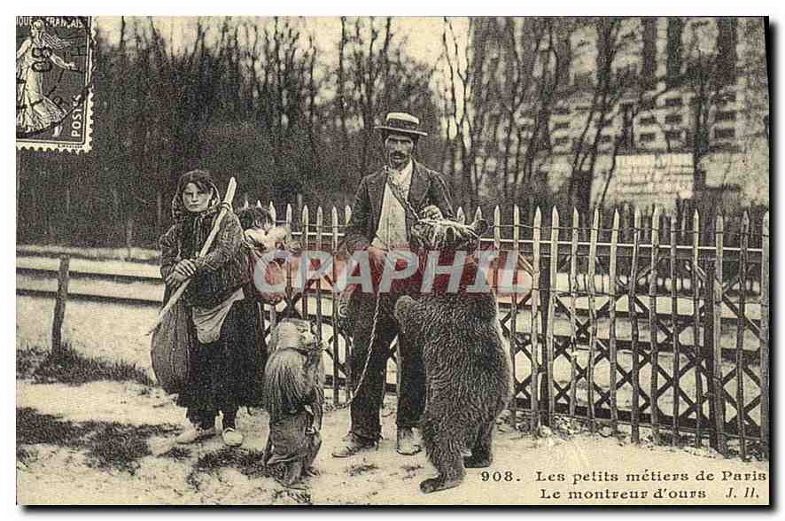 REPRO Les petits metiers de Paris le montreur d'ours 