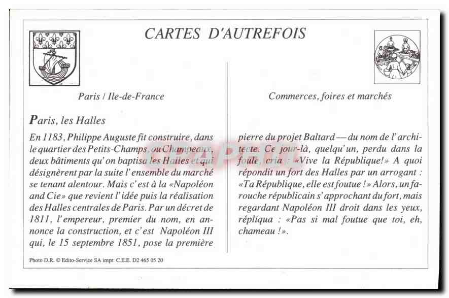 REPRO Paris Les Halles  — Rückseite