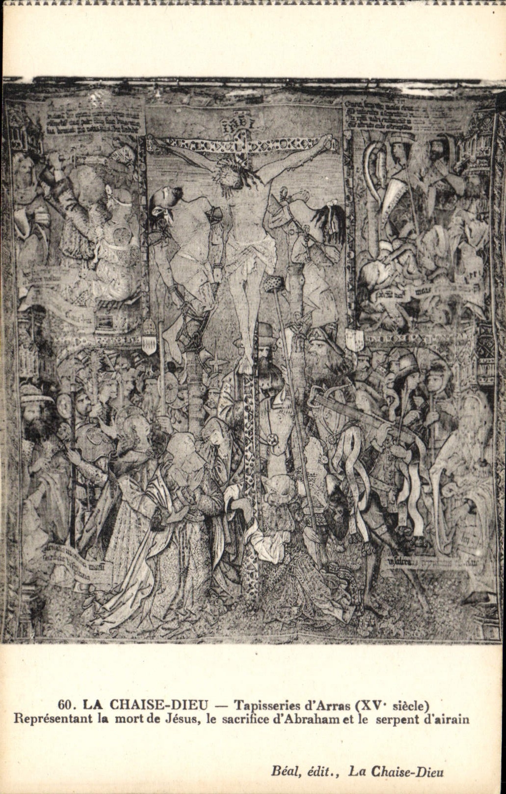 CPA La Chaise Dieu Tapisseries d'Arras XV siecle Representant la mort de Jesus le sacrifice d'Abraha