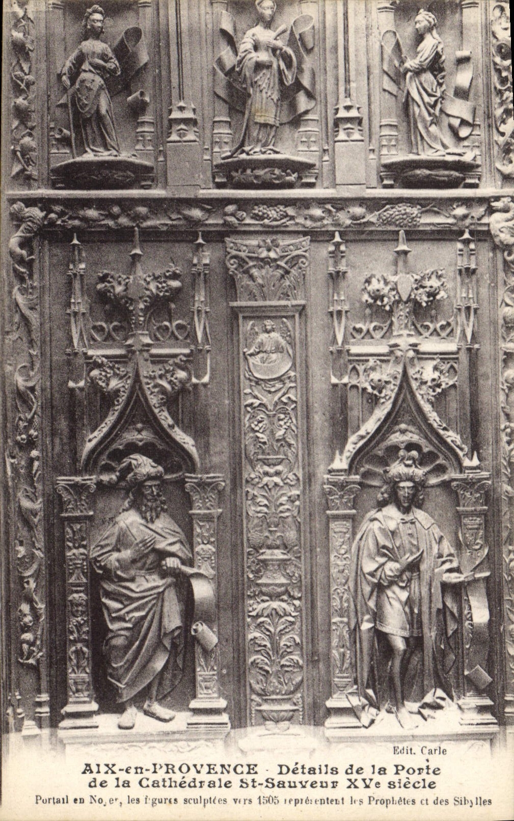 Aix-en-Provence — Details der Pforte der Kathedrale St-Sauveur — Verlag Carle