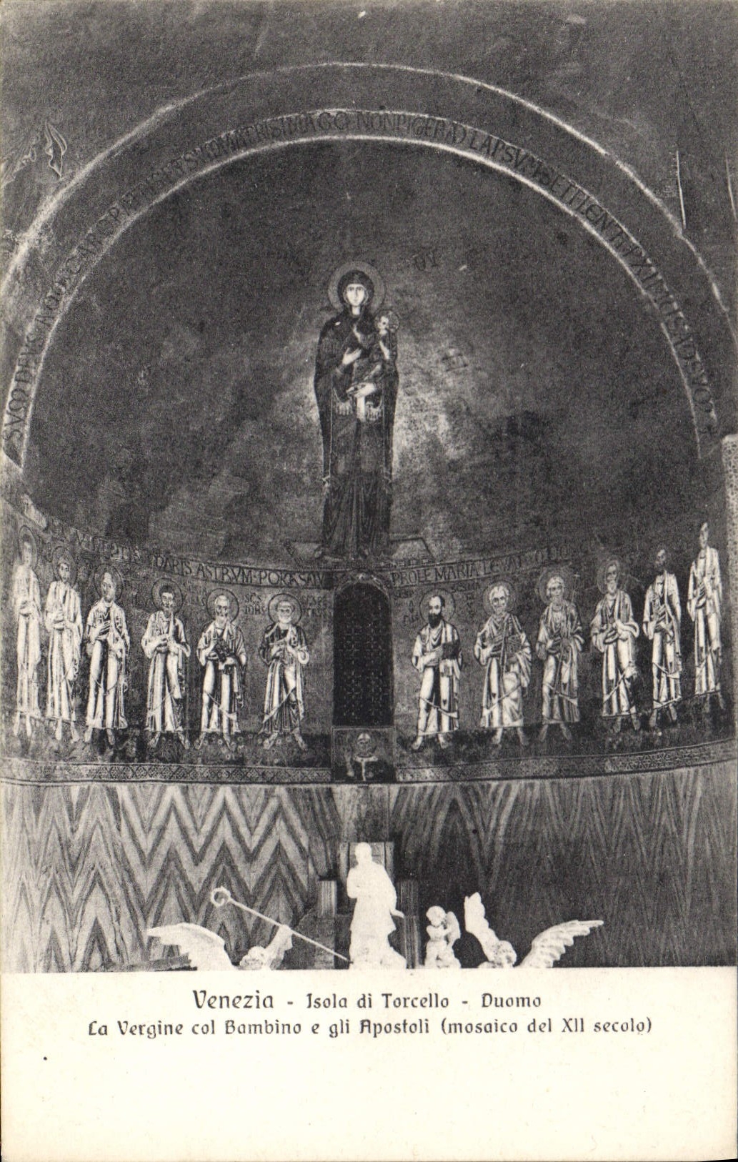 CPA Venezai Isola di Torcello Duomo La Vergine col Bambino e gli Apostoli mosaica del XII secola 