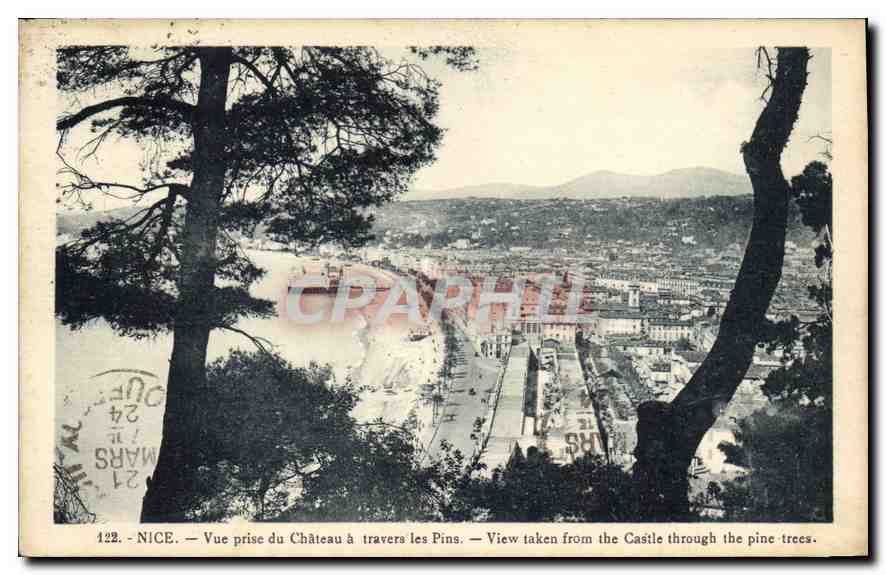 CPA Nice Vue prise du Chateau a travers les Pins 