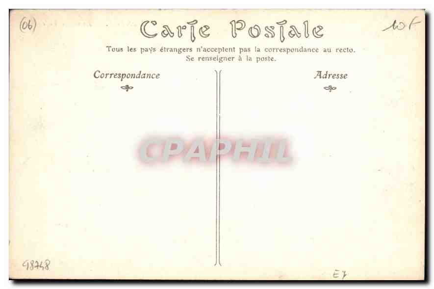 CPA Menton La Vieille Ville  — Rückseite