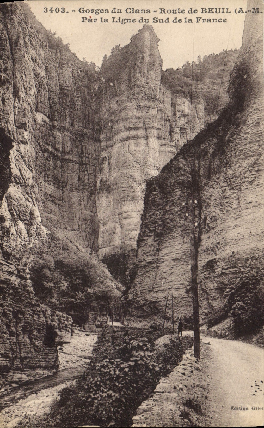 Gorges du Clans — Route de BEUIL (A.-M.) — Édition Giletta