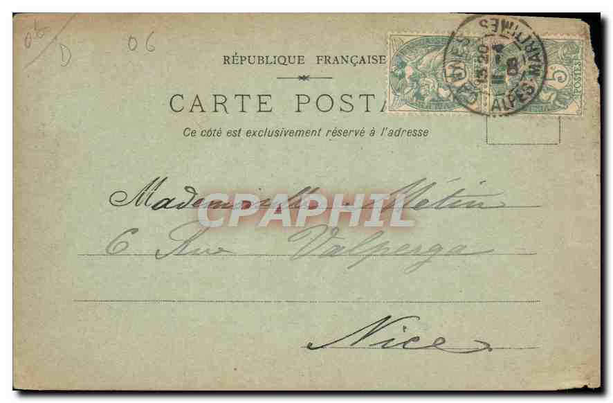 CPA Cannes Hotel des Iles Brilanniques Richard et Garcin — Verso
