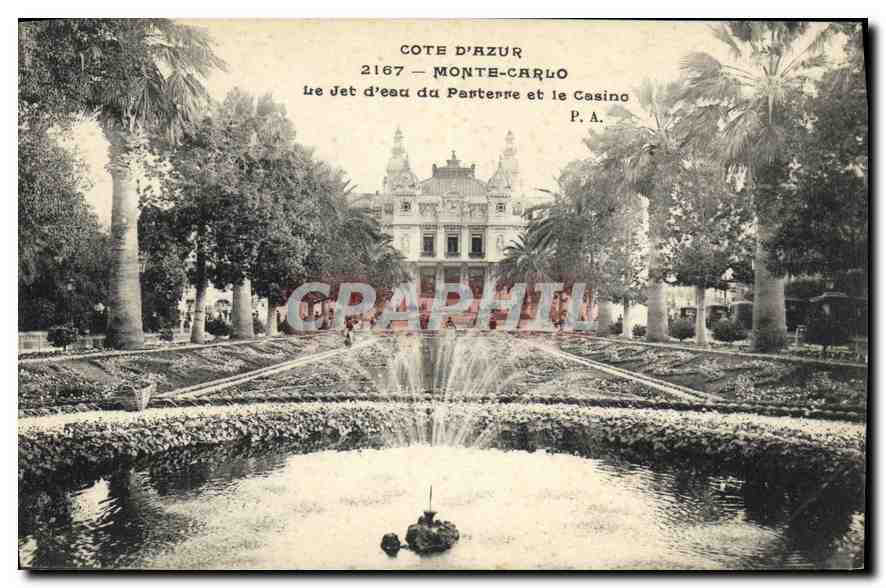 CPA Cote d'Azur Monte Carlo le Jet d'eau du Parterre et le Casino 