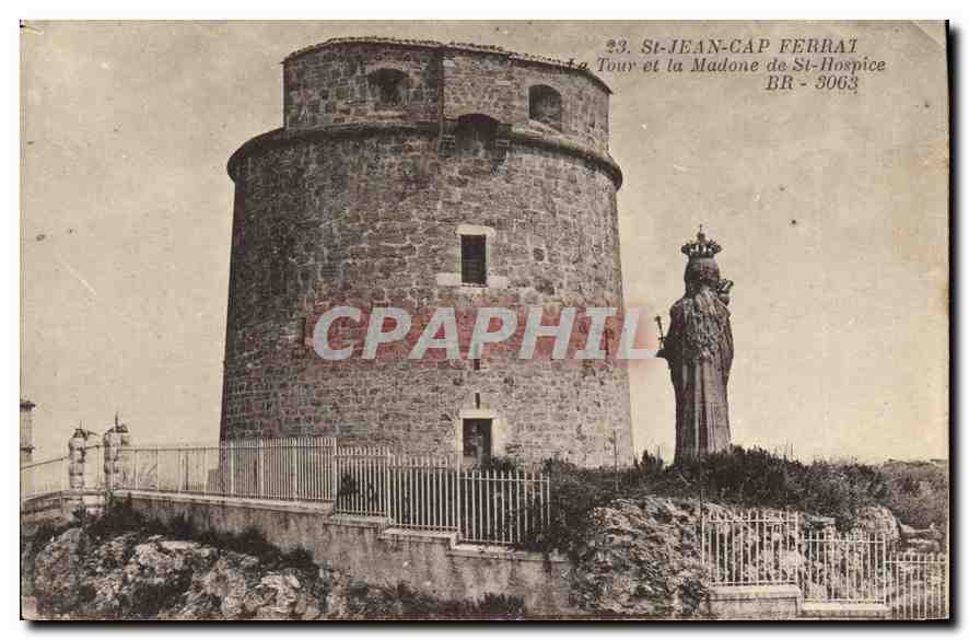 CPA St Jean Cap Ferrat Tour et la Madone de St Hospice 