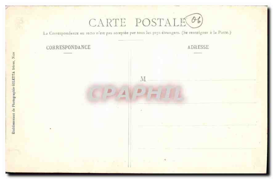 Monte-Carlo - Casino et Jardins — Collection Artistique — Édition Giletta, phot., Nice, n°700 — Verso