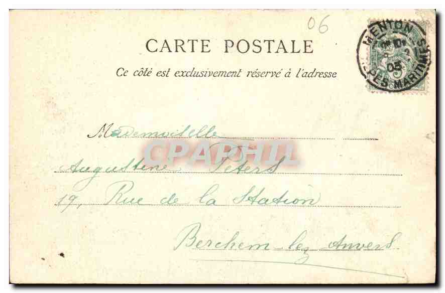 CPA Menton vue generale depuis la Frontiere  — Rückseite