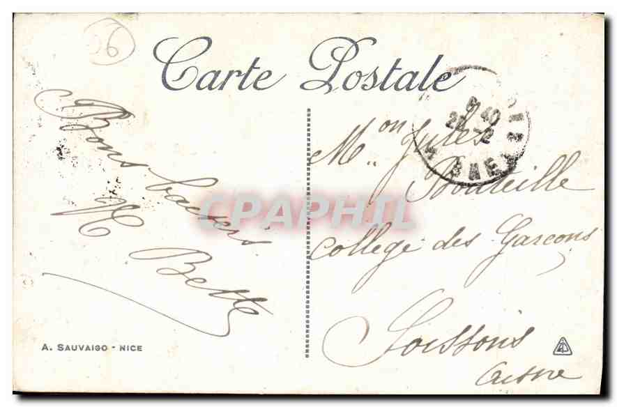CPA Corniche de l'Esterel le trayas Hotel de la Reserve  — Rückseite