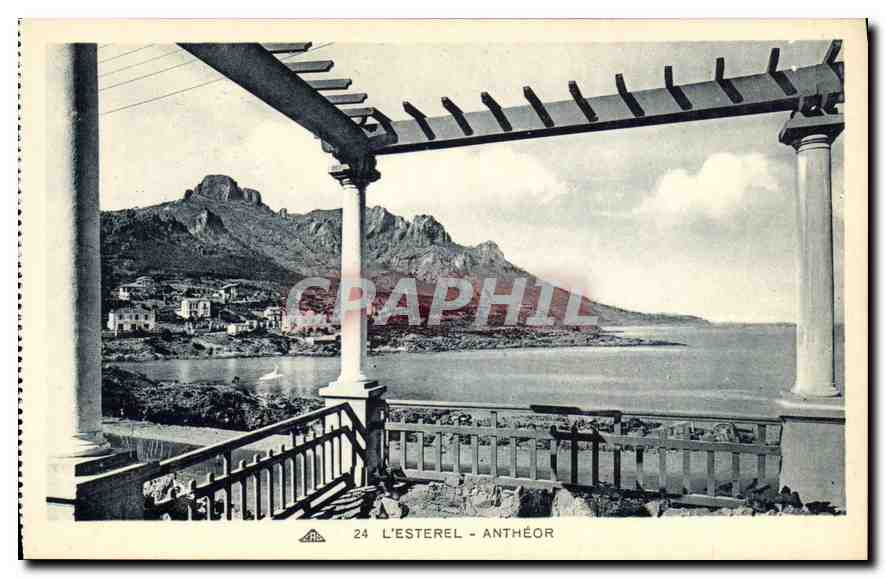 L'ESTEREL - ANTHÉOR — vue depuis un balcon avec pergola — éditeur C. V. L. - n° 24