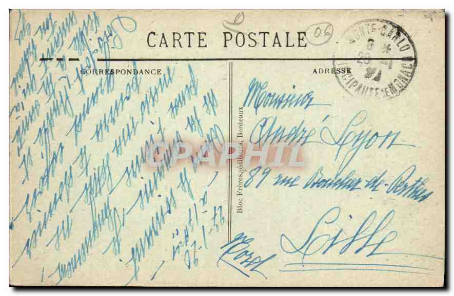 CPA Monte Carlo vue generale prise de la Condamine  — Rückseite