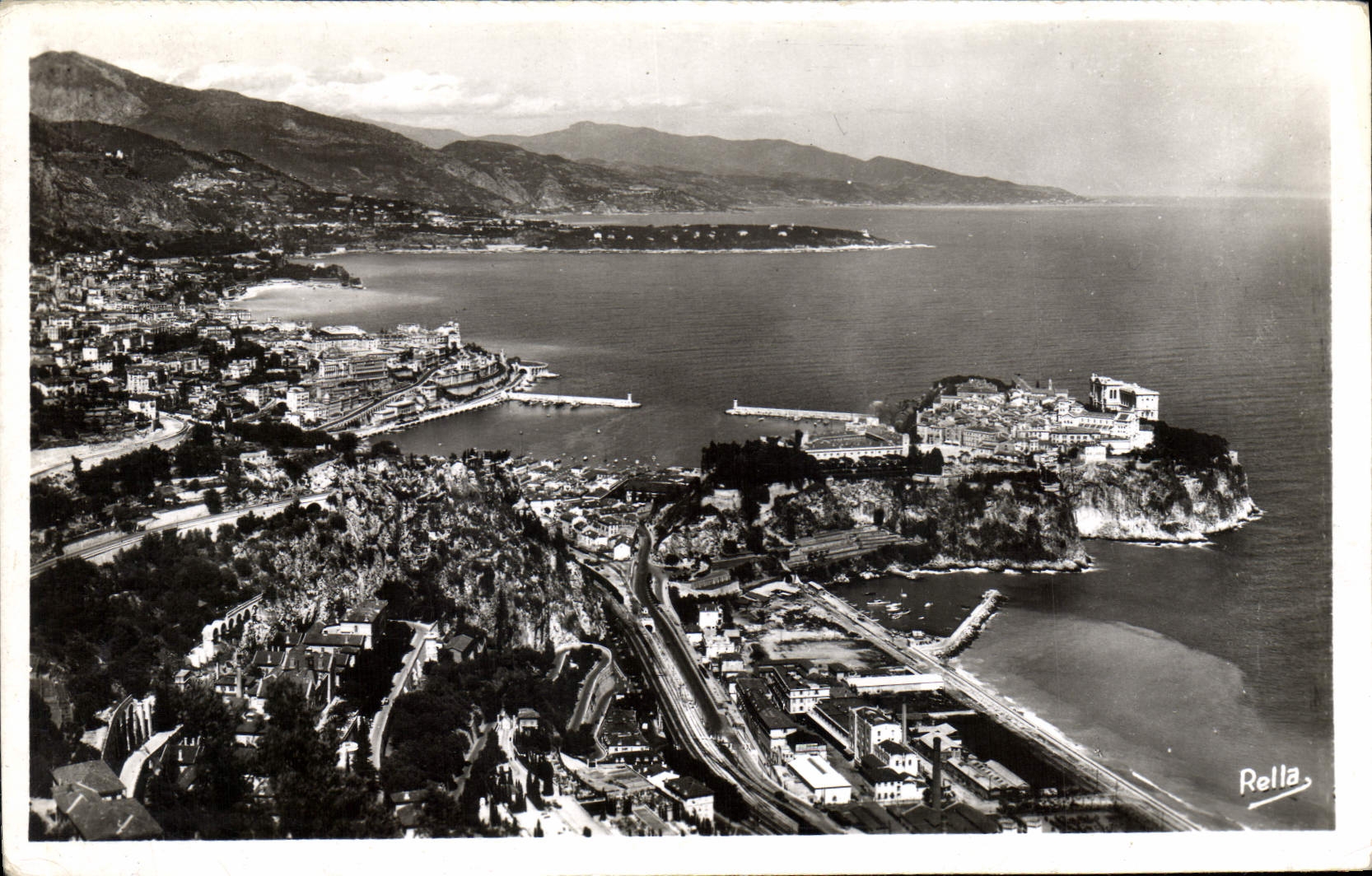 Cap Martin — Vue générale de la Principauté de Monaco et de la côte italienne — Rella
