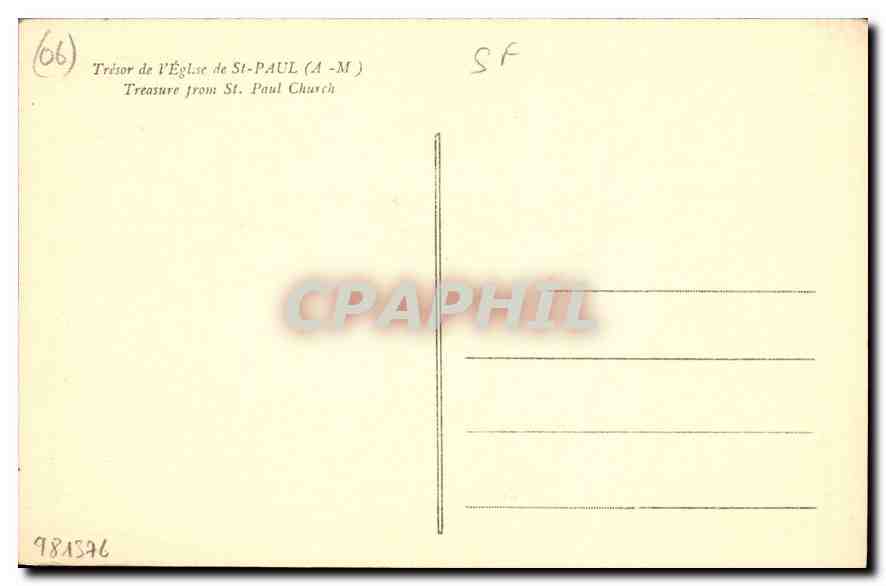 CPA Tresor de l'Eglise de St Paul AM  — Rückseite