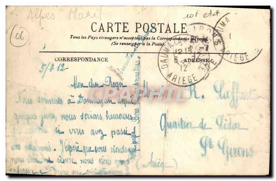 CPA Vence Vieille Fontaine du XVI siecle Ane Mule Folklore TOP — Rückseite