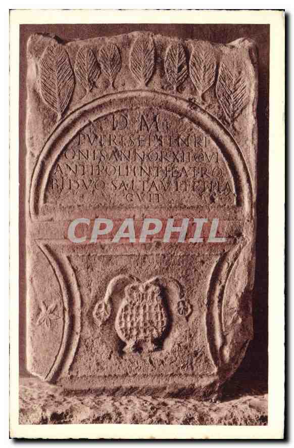 CPA Musee d'Antibes Stele de l'Enfant Septentrion qui mourut a l'age de douze ans 
