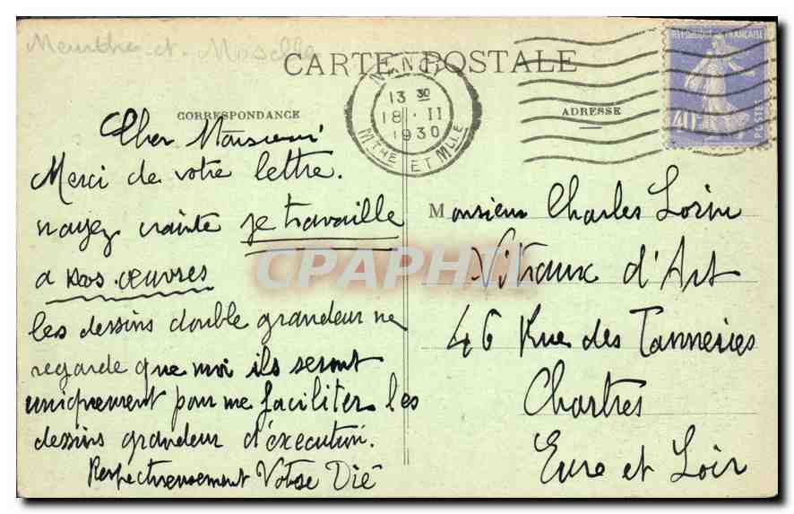CPA Eglise de Deuxville par Luneville  — Verso