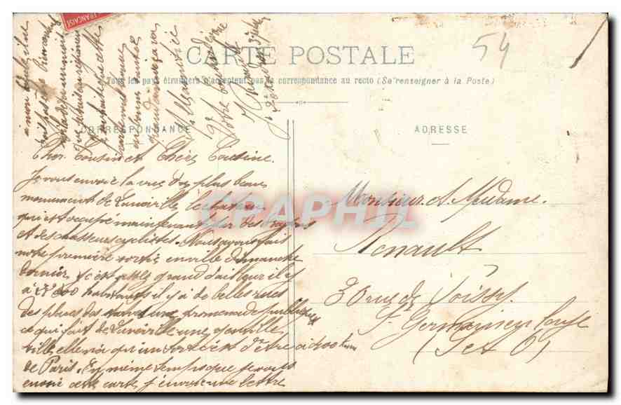 CPA Luneville Caserne Place et Cour du Chateau  — Rückseite