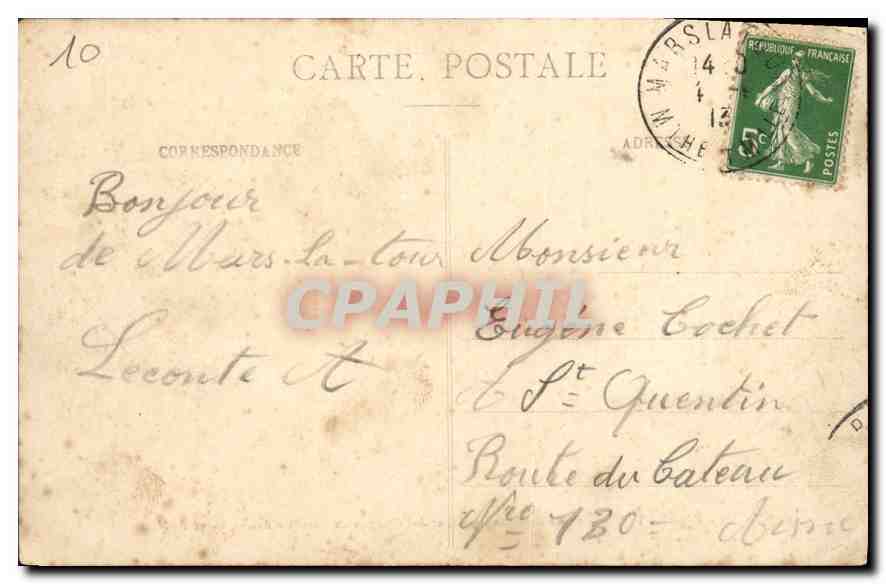 MARS-la-TOUR — Carte des Monuments et des Champs de Baille des environs de Metz — éditeur non visible, n° de série 553 — Rückseite