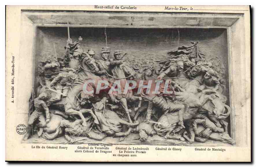 CPA Mars la Tour Haut relief de Cavalerie 