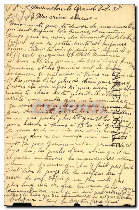 CPA Saint Cyr L'Eglise  — Verso
